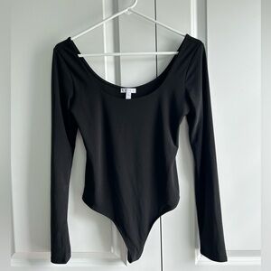 Leith Black Scoopneck Bodysuit